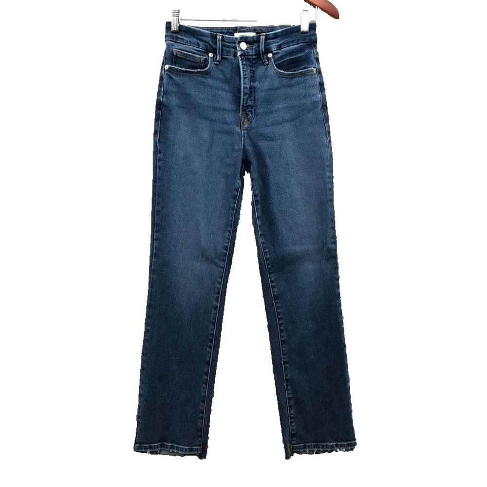 Good American Women's Straight Leg Jeans in Dark Blue Wash